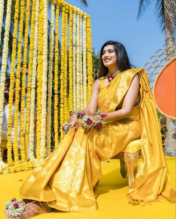 Haldi dress clearance ideas for bride